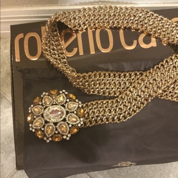 Roberto CAVALLI NWT LUXURY EXTRAVAGANZA DESIGNER GOLD BELT - Picture 6 of 7